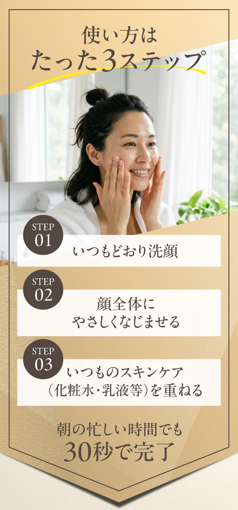 使い方3ステップ・30秒で完了
